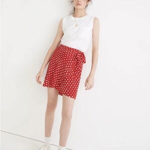Madewell Red Floral Mini Skirt